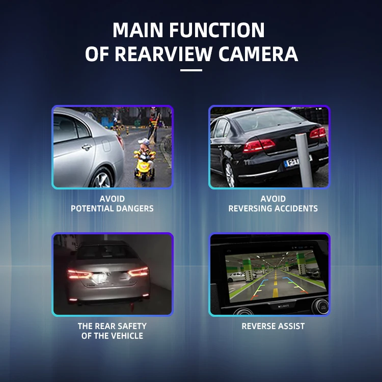 AI Intelligent Reverse Car Camera Active Detection System Rear View Camera Reversing Parking Cam With Buzzer Radar Alarm supplier