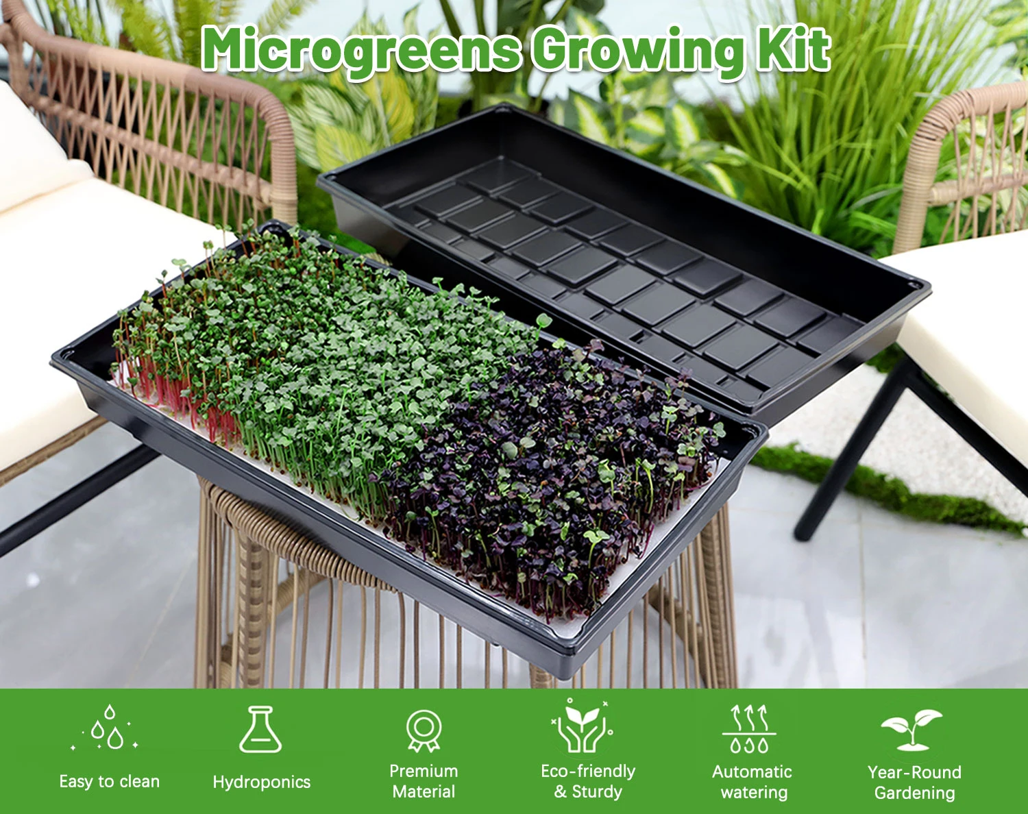 1020プラスチック苗トレイ植物成長マイクログリーン発芽トレイ