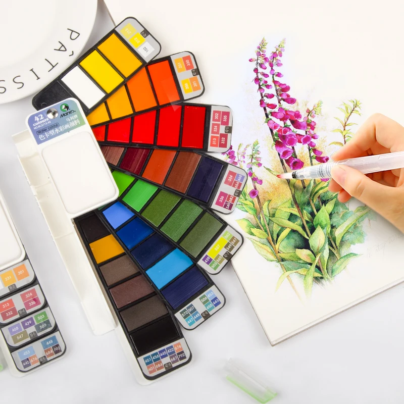 18/25/33/42 Color Solid Watercolor Set Water Paint Brush Pen Art Supplies -  Water Color - Aliexpress