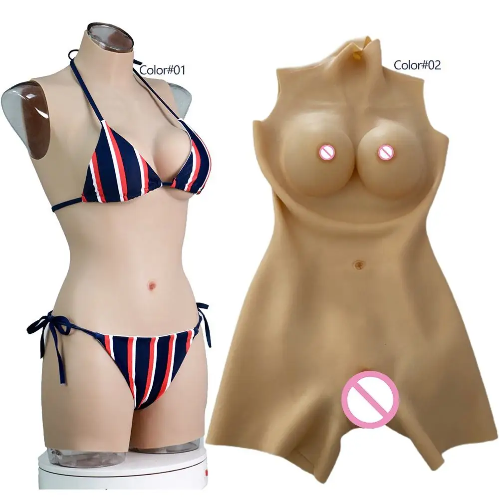 Female Body Suit Hiding Gaff Penis Fake Breast Big Tits Jumpsuit for Male  to Female Crossdressing Sissy Cosplay Transgender
