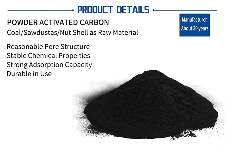 200 Mesh Wood Sawdust Powdered Activated Carbon Chemical Decolorization 