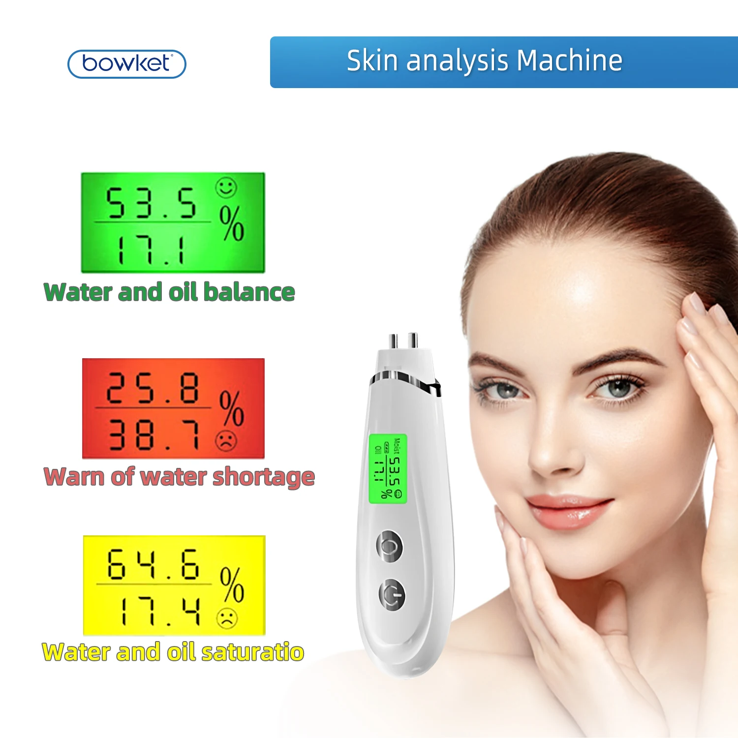 Bowket Home Use Digital Skin Oil Sensor Analyzer