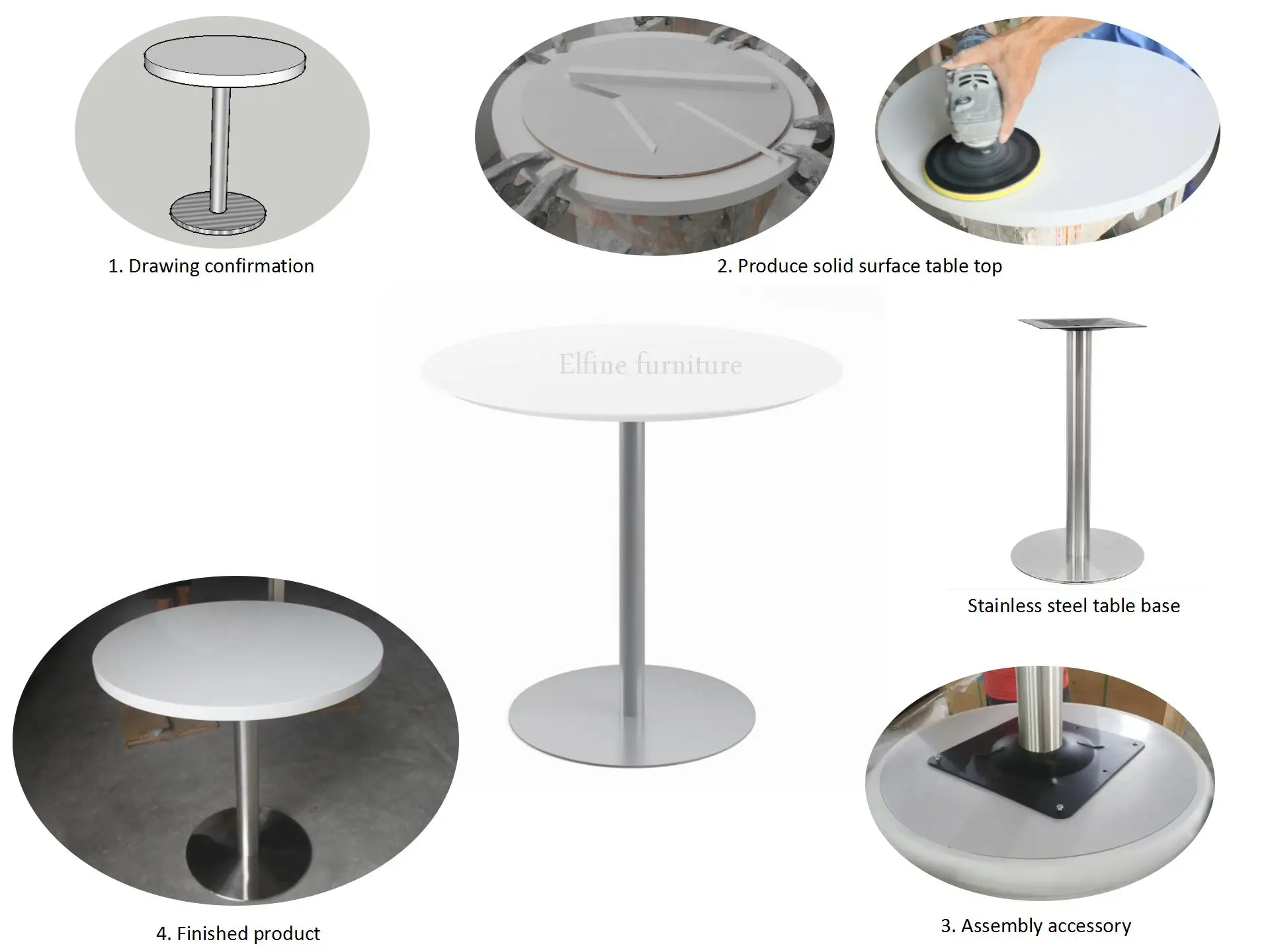 round corian table tops for sale