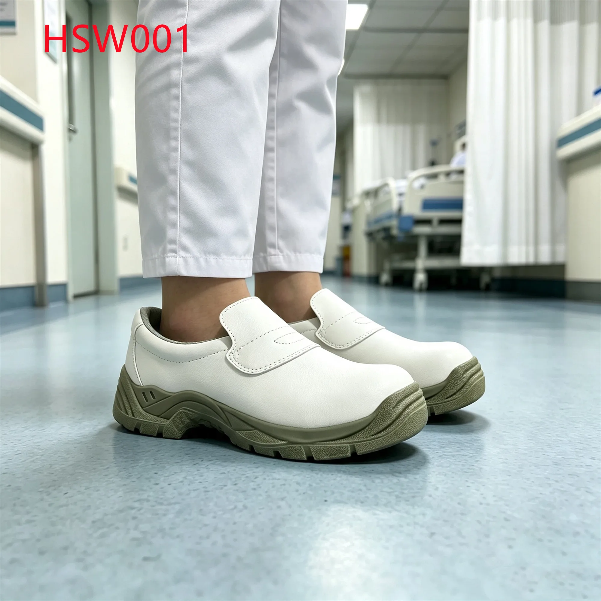 LXG,Clinical Operation Pull-on Style White Hua Singh Safety Shoes Clean Workshop Steel Toe Insert Leather Work Clogs HSW001