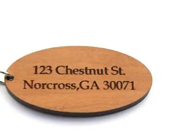 
Персонализированные Дерево брелок, изготовленный на заказ Лазерная резка/гравировка деревянная брелки-персонализированные Дерево брелок 