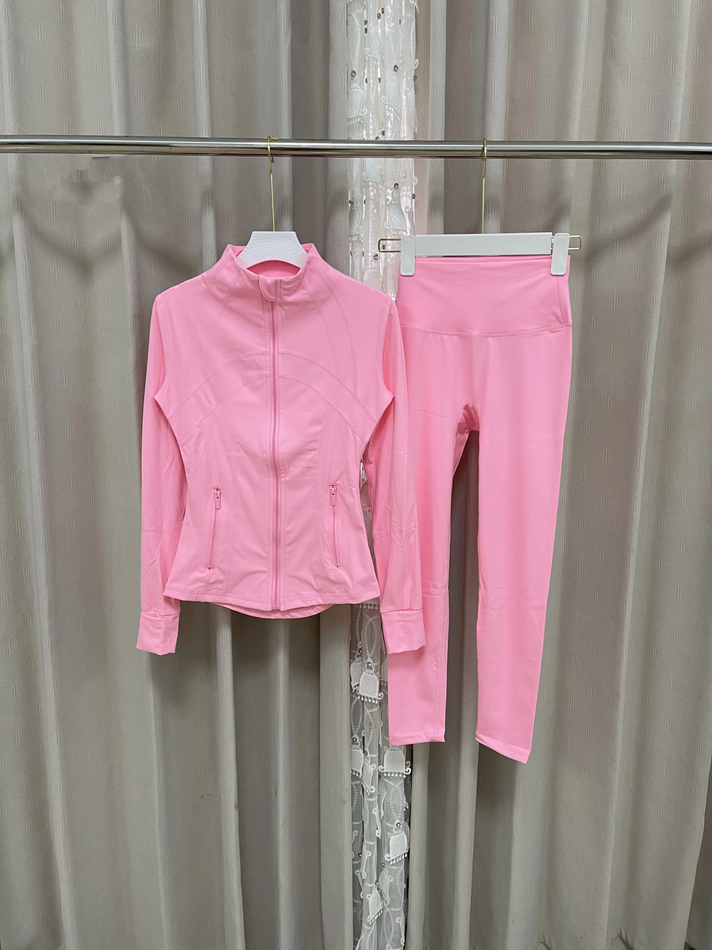 Style Solid Breathable for Yoga Set Zipper Tight 2-Piece Sports Fitness Outfit Yoga Sets preview