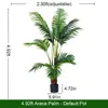 Palmier Areca artificiel vert de 1,50 m avec pot noir