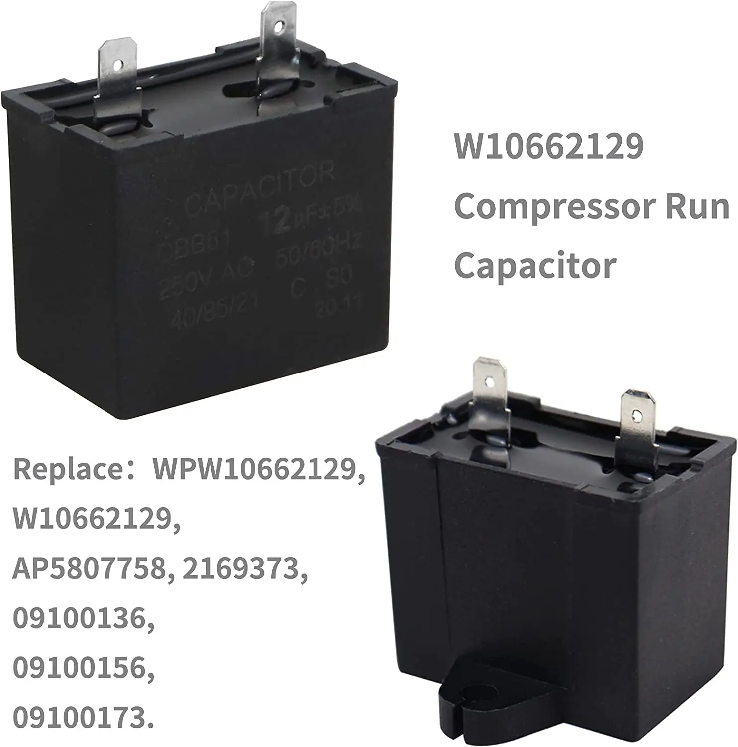 The New Product Electric Household Refrigerator and Freezer Parts Replacement Compressor Run Capacitor Replacement W10662129 factory