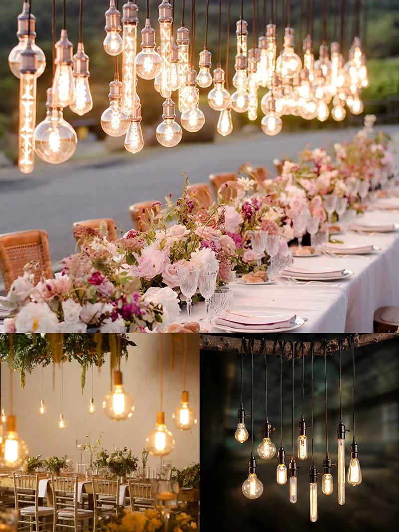 Unique Decor Lights Ideas Indoor Reception DIY Ideas for Wedding lighting Events PartyLights Pendant Hanging Lampada led