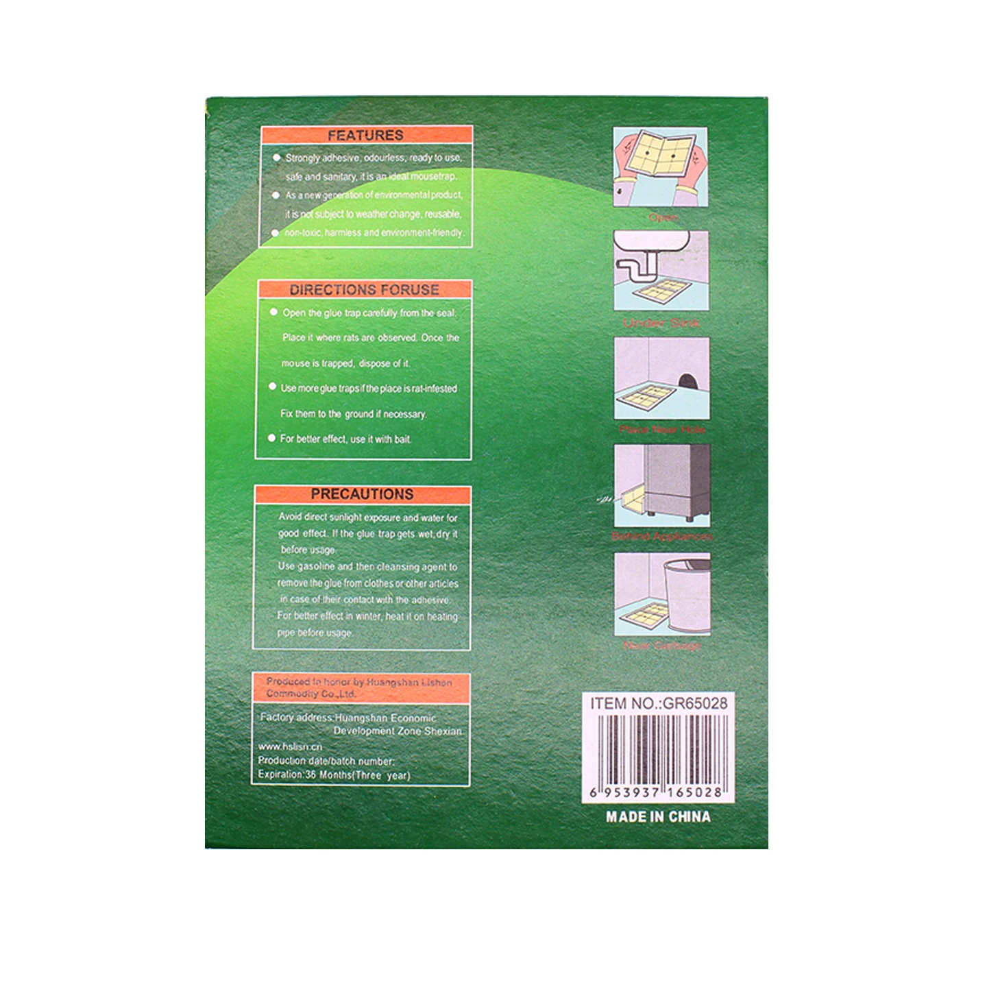 Green River Disposable Trap Mouse Glue Trap with White Glue Factory Direct Sale