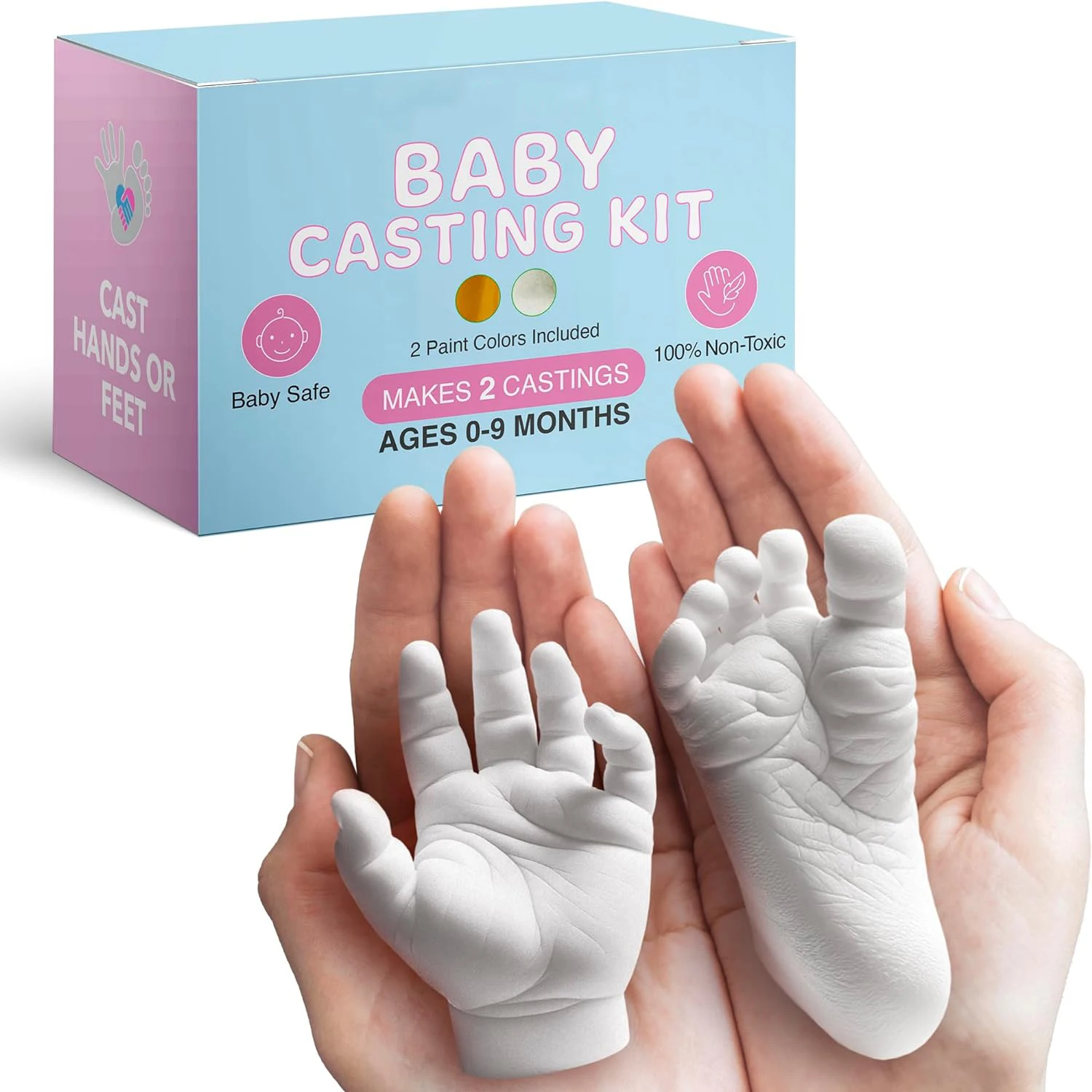 2025 Baby Keepsake Hand Casting Kit Plaster Hand Molding Casting Kit  Baby Casting Kit for First Birthday