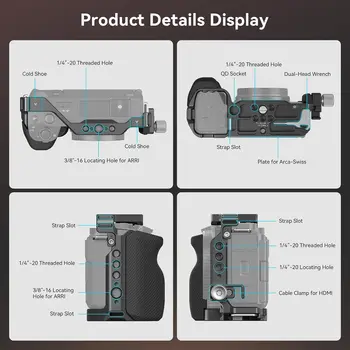 SmallRig ZV-E1 Cage Kit with Silicone Grip and Cable Clamp for Full Camera Cage Kit for Sony ZV-E1 - 4257 detail image