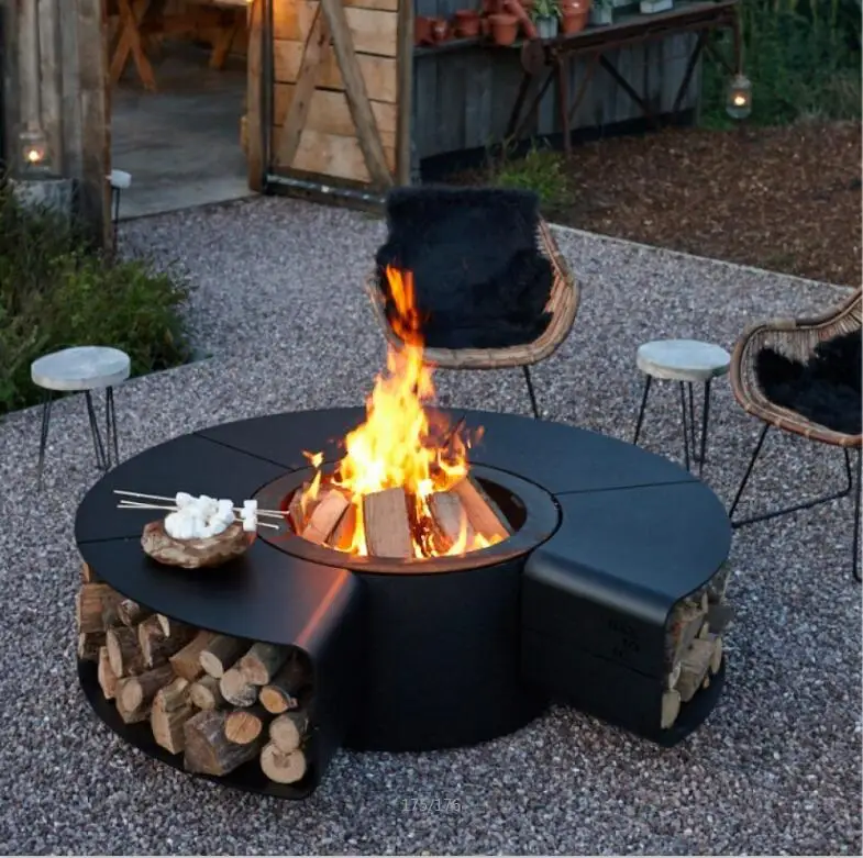 Outdoor Smokeless Fire Pit Table Patented Steel Fire Pit With Garden