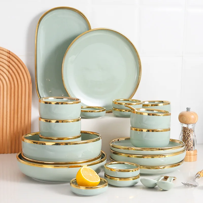 Nordic Style Ceramic Western Dishes Elegant Durable