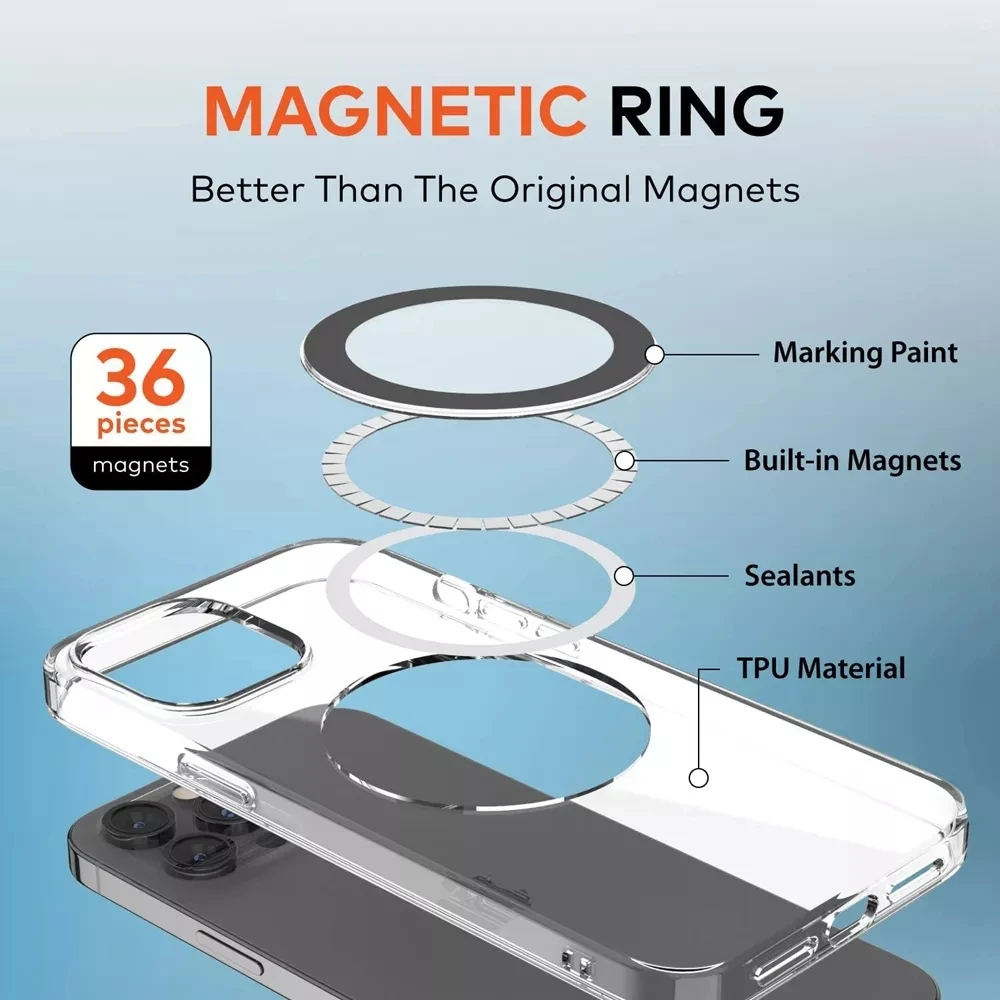 Phone Case Magsafing Transparent Clear Shockproof Phone Case
