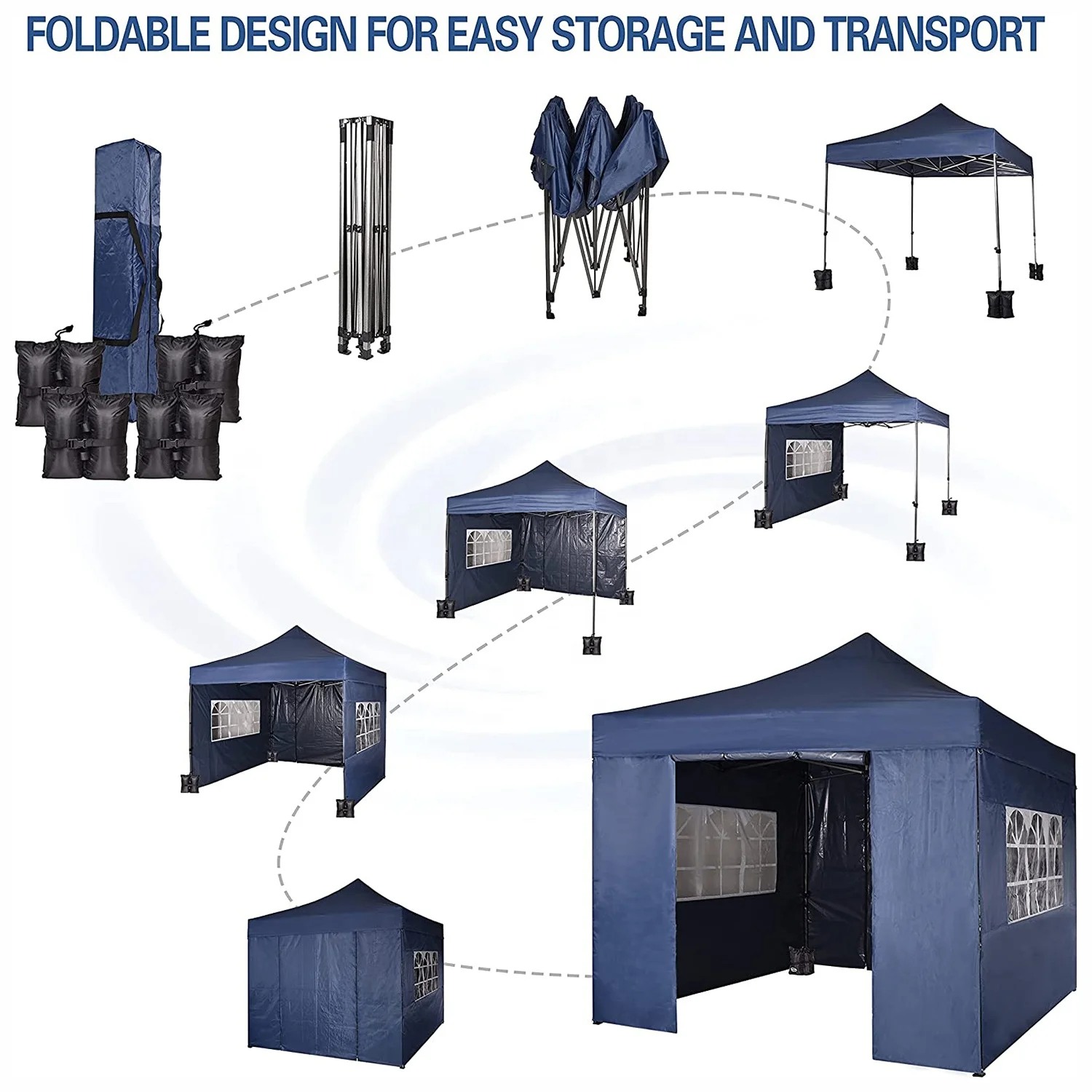 OEM Customization Heavy Duty Folding Gazebo 3m X 3m Commercial Market Stall 9 M2 100 Sq Ft Outdoor Waterproof Canopy Tent