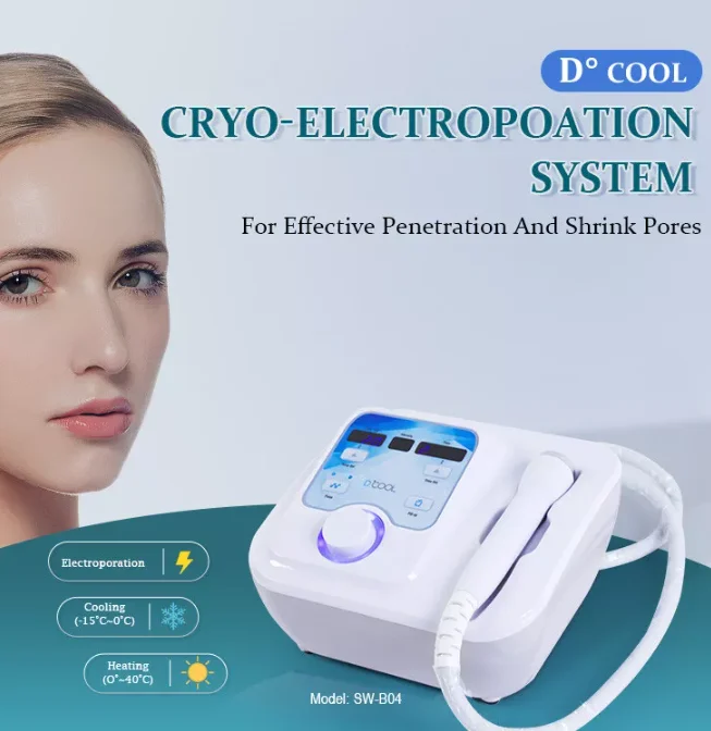 Newest portable Dcryo facial cooling and heating massager dcool electroporation machine for skin rejuvenation