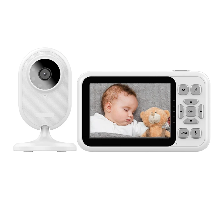 3.5 inch 2.4g wireless video baby monitor camera support dual camera baby monitor