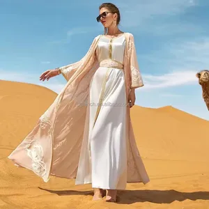 Dubai Evening Dress by Middle East Foreign Trade Modest Muslim Robe with Scratch Print Bottom Fashionable