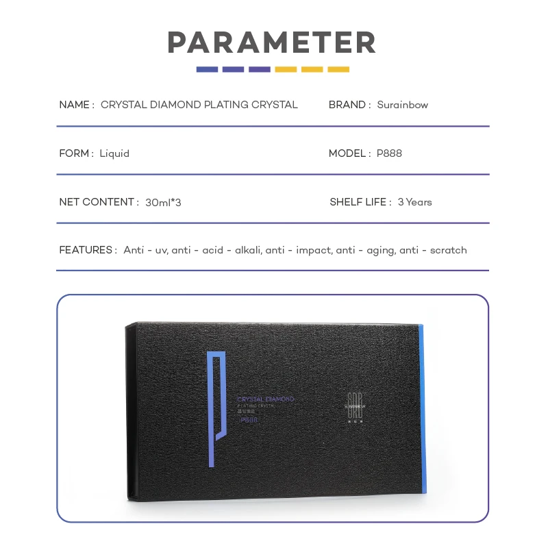 SRB P-888 водонепроницаемое и пылезащитное керамическое покрытие для автомобиля супер гидрофобное средство ремонта