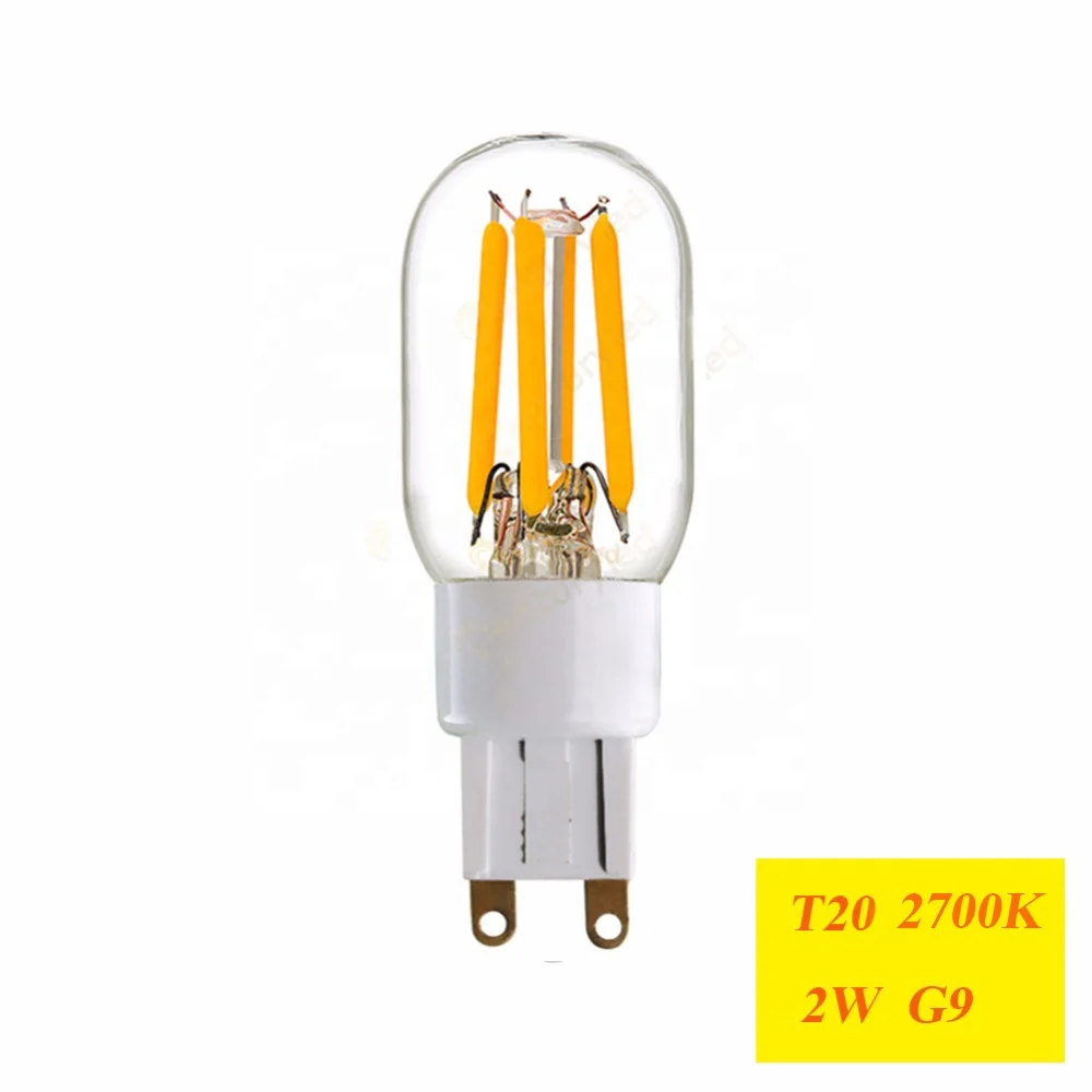 T20 LED Filament Bulb 2700K Dimmable Chandelier Led Vintage Lights G9 LED 1W 2W E12 E14 AC110V 220V Warm 2200K Warm White AC