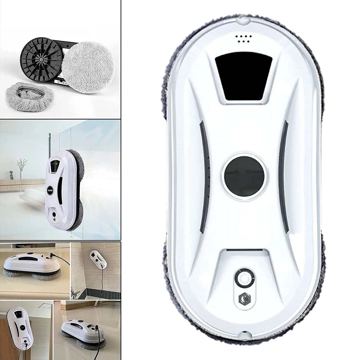 Window Cleaner Robot with Automatic Water Spray Glass Cleaning Robotic for Indoor and Outdoor Glass Tile Window Smart Cleaner