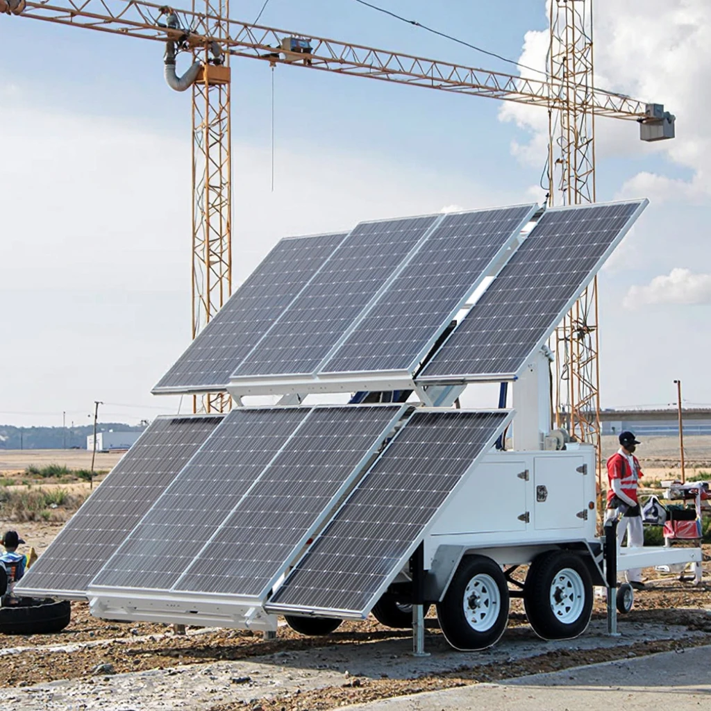 Solar power generator trailer, dual axle, 3–50 kW