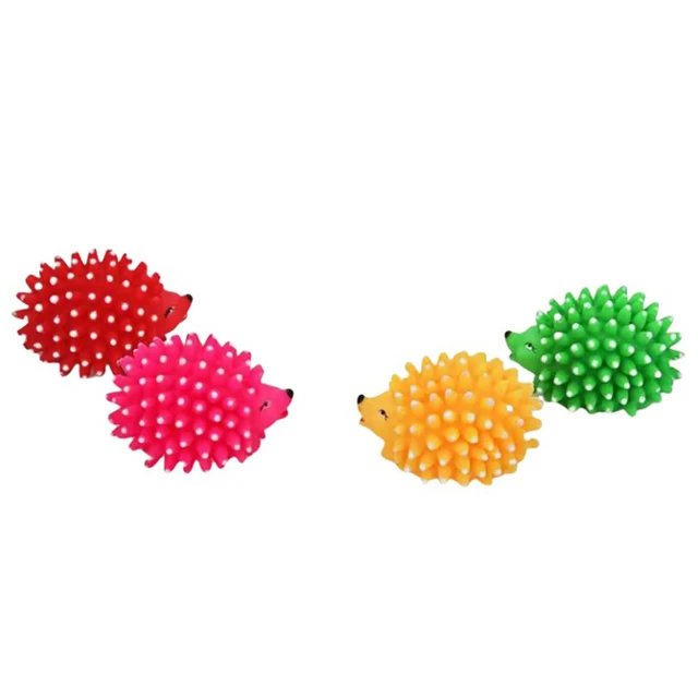 Amaz High Quality Teeth Cleaning Chewing Squeaky Rubber Hedgehog-shaped Pet Dog Toys