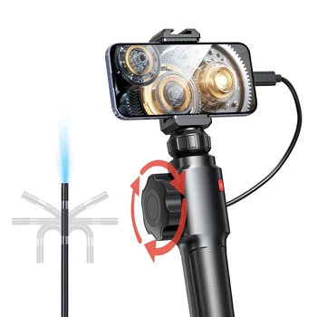 Handheld Video Endoscope 6mm Single lenses 2 way articulating 360 degree industrial video borescope mechanics inspection camera