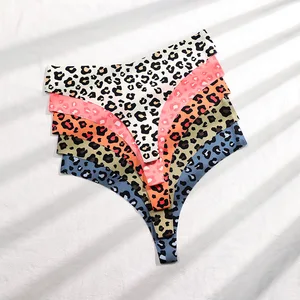 Hot Sale Sexy Leopard Print Seamless Underwear Women's Ice Silk Breathable Quick-drying Sports Cotton Crotch Antiba