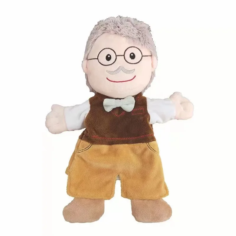 Custom Plush Grandma Doll Puppet 30cm Full Body Hand Puppet for Kids Toy