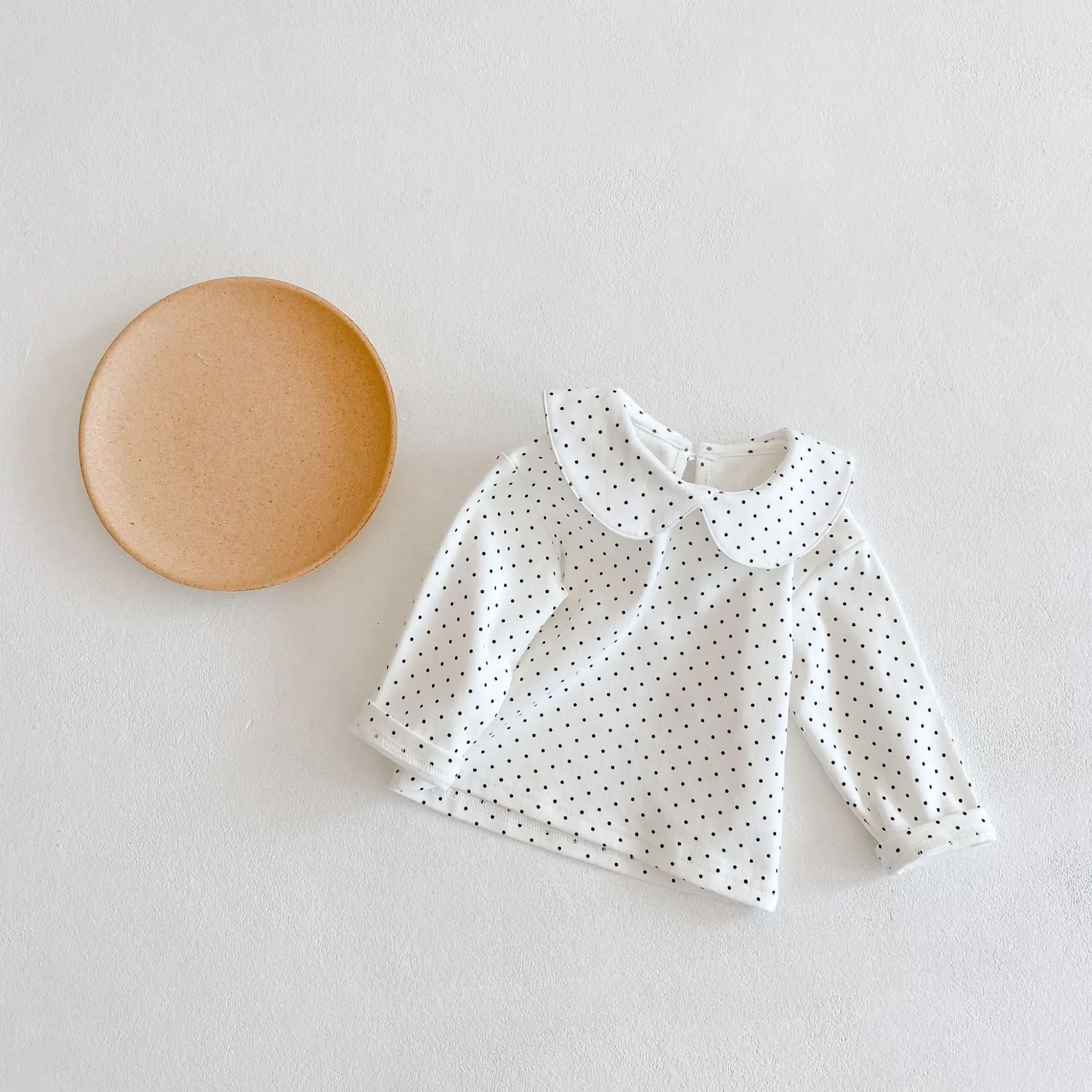 Детская футболка весна 2021 топы для новорожденных девочек детская рубашка с кукольным воротником универсальная длинным рукавом