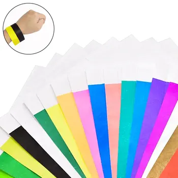 BSCI factory disposable waterproof wristband paper  tear proof identification ticket wristband customized PP paper for events