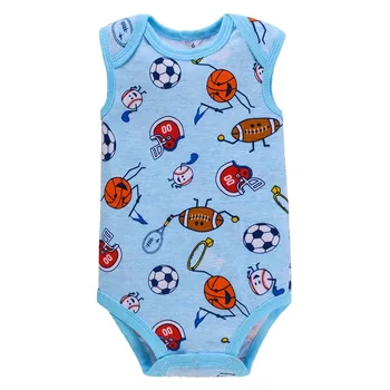 Factory Customization Cute Cartoon Ribbed Summer 0-2year Baby Bodysuit Cotton Newborn Boys Jumpsuit Clothes