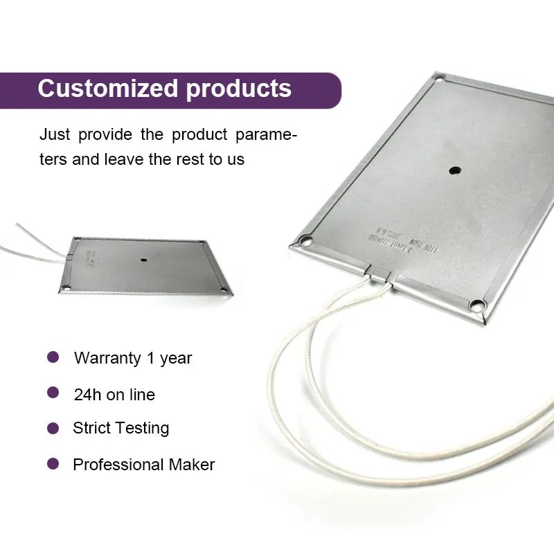 BRIGHT Customized 220V Industrial Heating Plate Electric Flat Mica Heater Plate Heater With Lead Wire