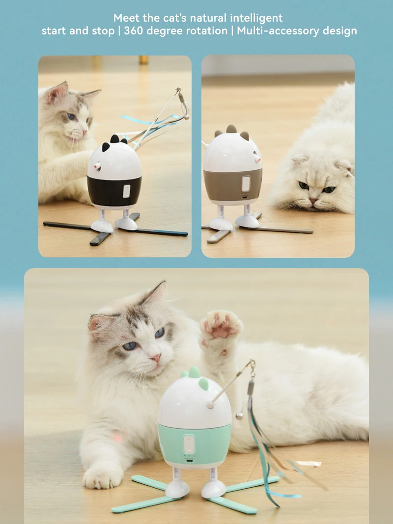 Hot Selling New Intelligent Cat Toy Electric Rotating Laser Cat Stick Pet Supplies manufacture