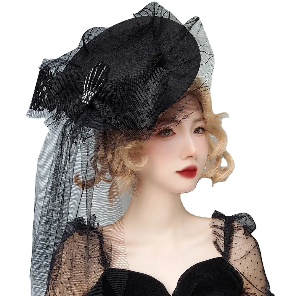 Gattara Новый дизайн Женская фатиновая шляпа для Хэллоуина аксессуары