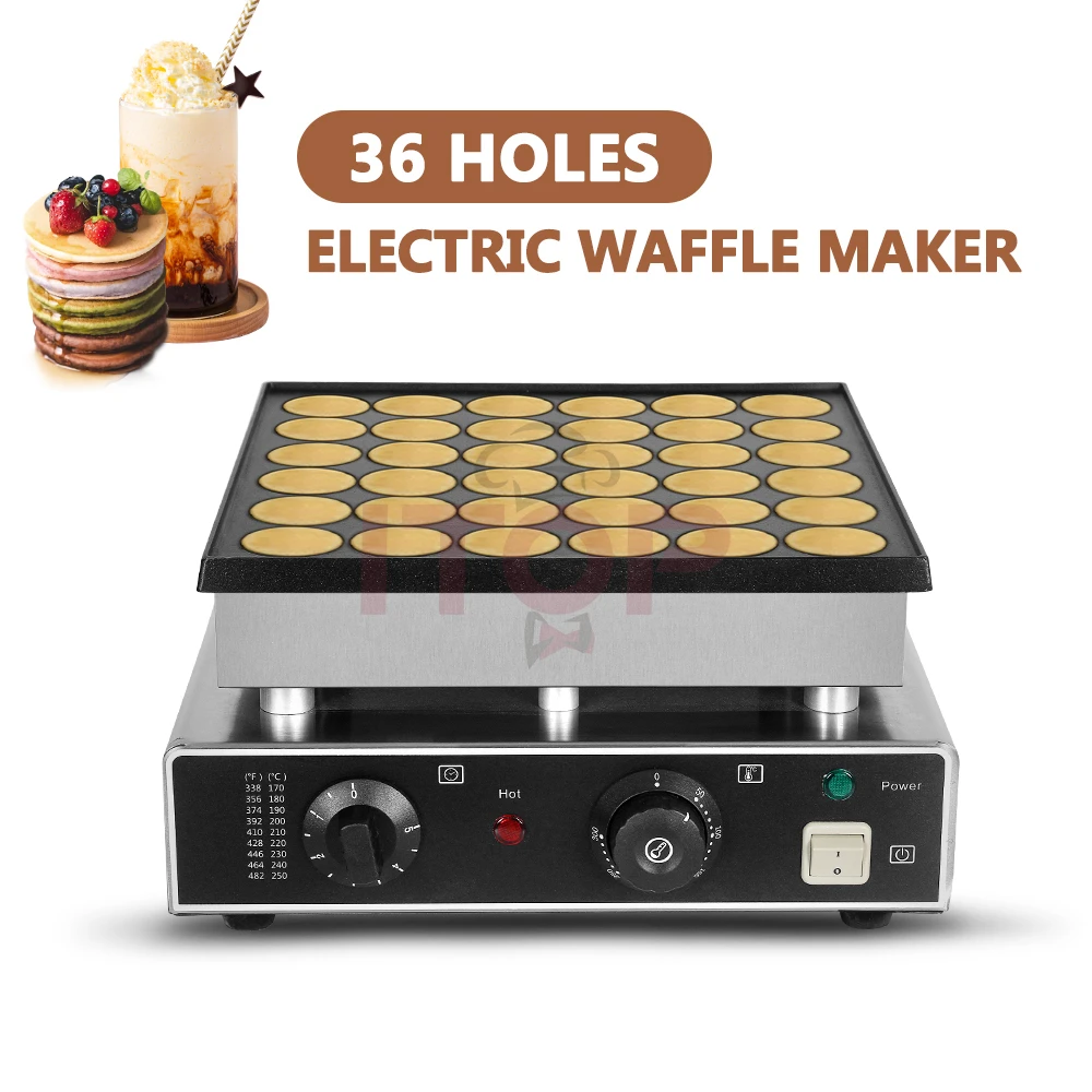 36 Holes Electric Mini Dutch Pancakes Maker Machine Nonstick