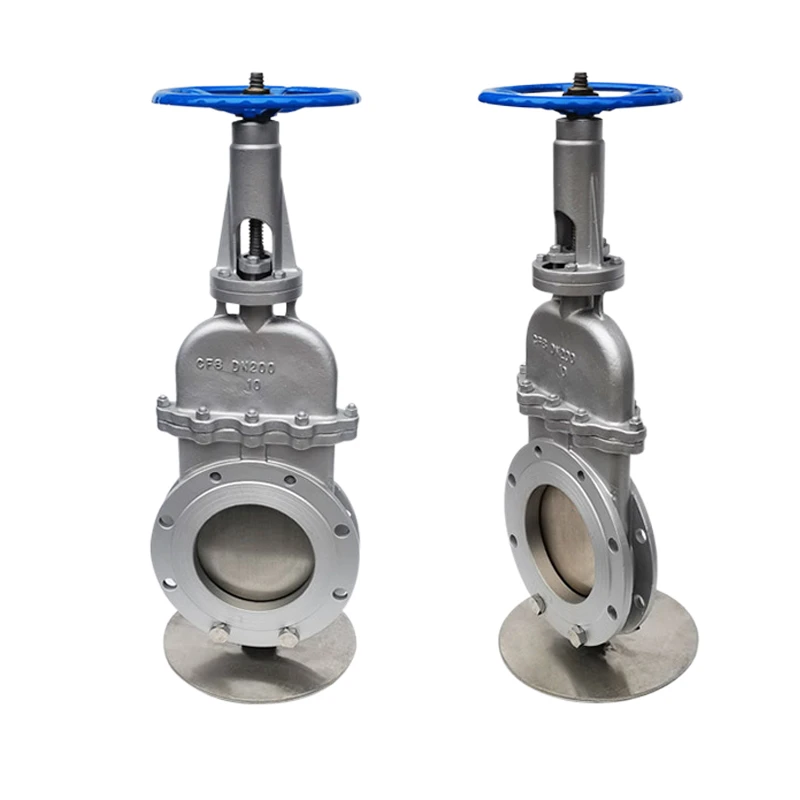 Concealed stem stainless steel knife gate valve Manual sewage gas paper slurry cast steel plunger slide valve