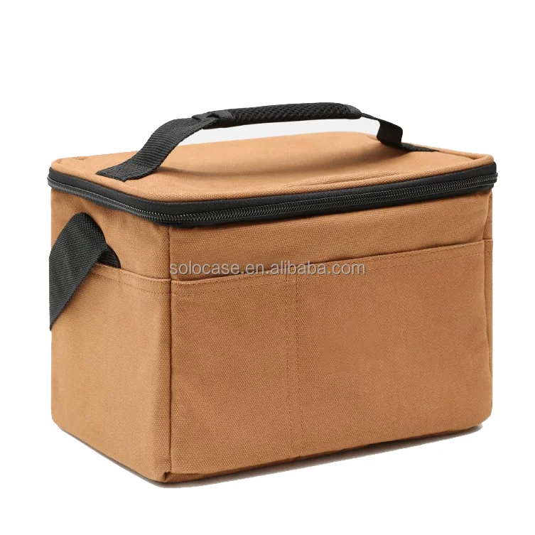 Portable Handheld Canvas Lunch Cooler Bag
