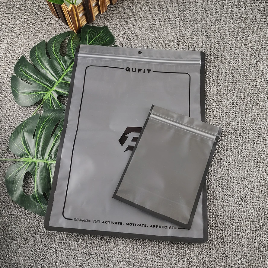 Pvc Matte / Frosted Plastic Ziplock Custom Packaging Bags Biodegradable With Logo 1