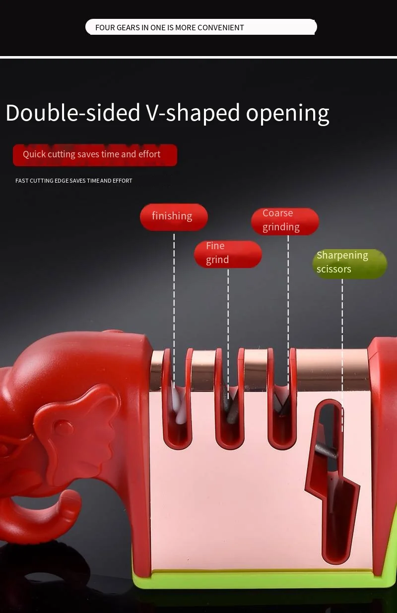Elephant Multi-Functional Sharpener - Kitchen Knife  Scissors Sharpener Stone