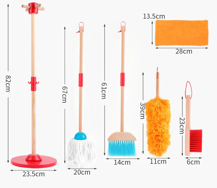 Лидер продаж принадлежности для уборки дома деревянные инструменты забавные детские игрушки 10 шт. в