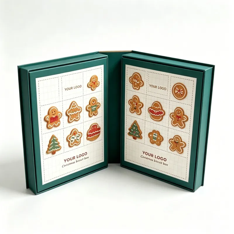 Caja de galletas para calendario de Adviento con tinta de soja al por mayor, caja ecológica para embalaje navideño, caja de alta calidad para regalos