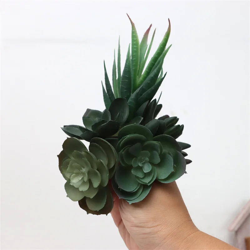 Set of 5 Plastic Artificial Lotus Succulent Picks DIY Pot Garden Supplies  for Home & Hotel Use with Customized Color