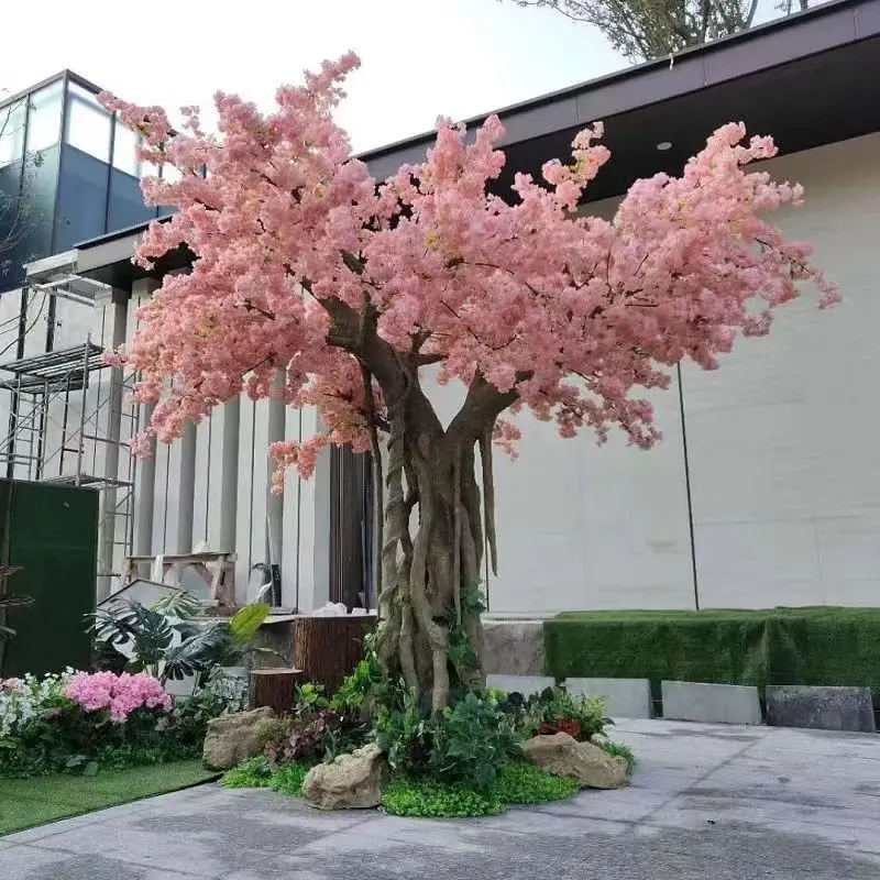 China Makes Large Artificial Cherry Tree Romantic White pink Wedding Decoration Tree Indoor Outdoor Fake Peach Tree