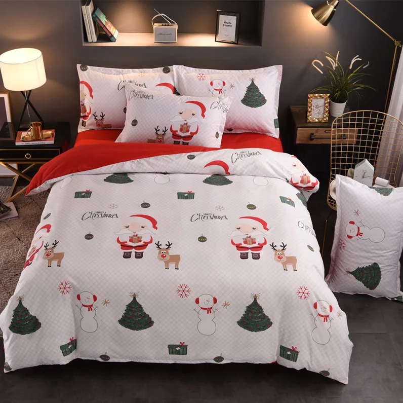 Super Soft Comfortable 3D Digital Printed Christmas quilting Silk Cotton Fabric For Bedding