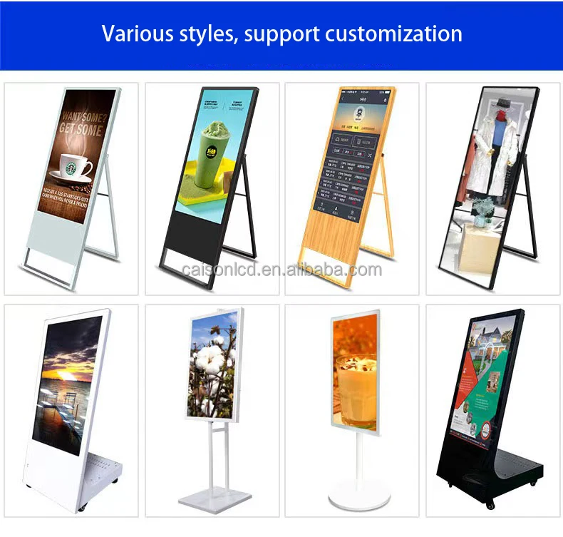 32 /43 electronic water sign foldable movable Digital stand LCD advertising display outdoor Digital signage and display poster manufacture