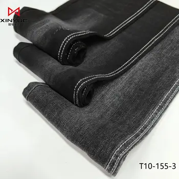 Blue washed stretch denim fabric for jeans