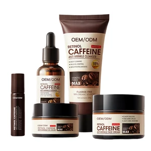 Private Label Wholesale Anti-Wrinkle Skin Care Set with Retinol Caffeine Smooths Firms the Skin Vegan Ingredients for Face Use